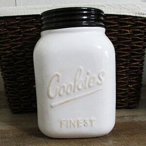 Mason Style Ceramic Cookie Jar